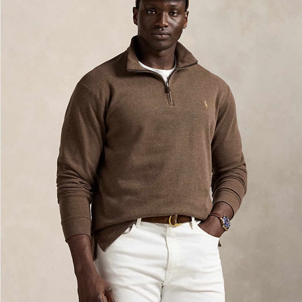 Polo by Ralph Lauren Brown and brown Pullover half zip NWT